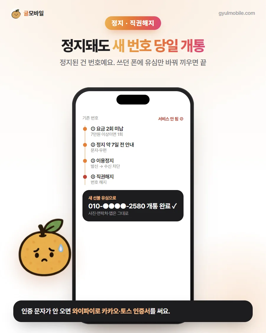 정지 상태 개통 예시 이미지